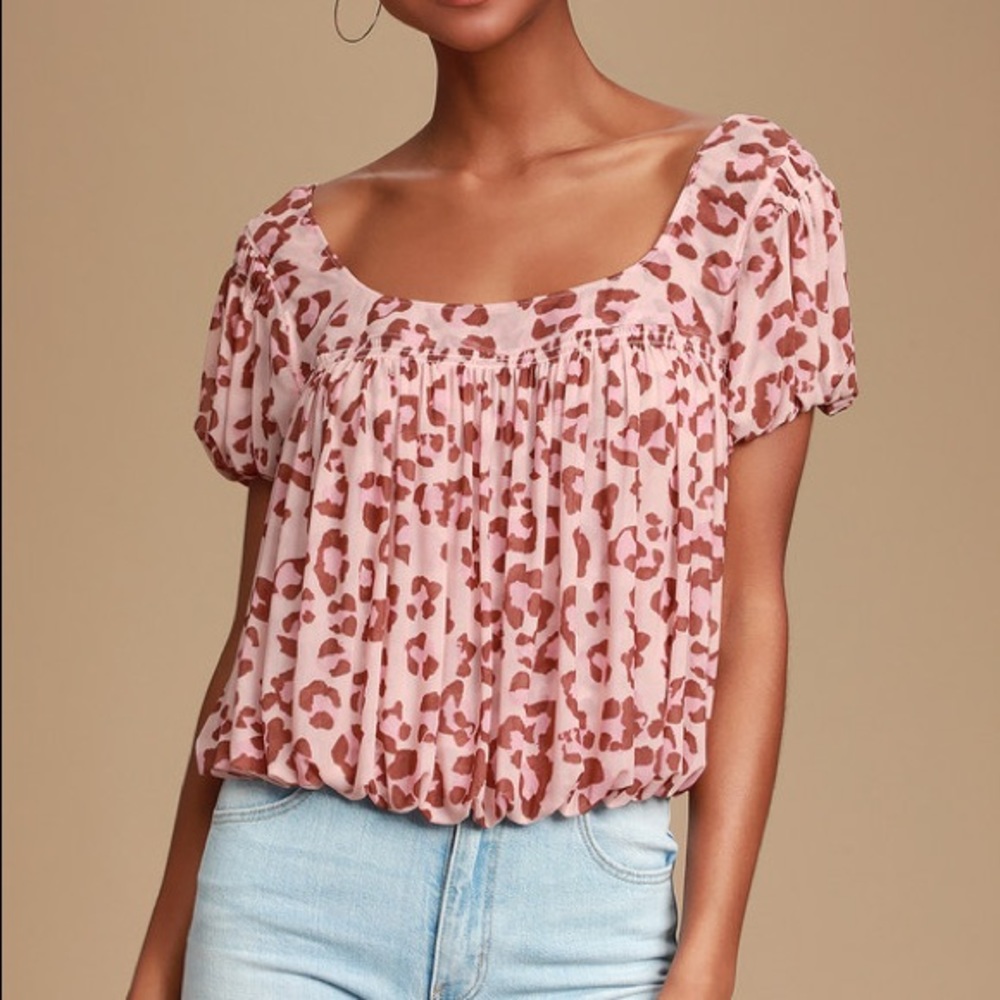 Free People Megs leopard print blouse